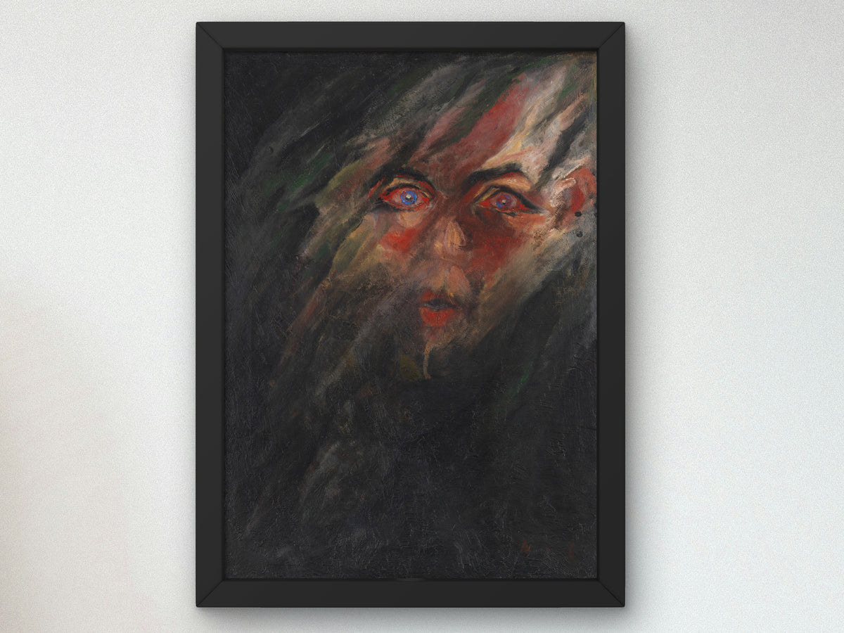 The Great Fear by Walter Gramatté 1918, Wall Art Print, Fine Art Reproduction, Museum Quality Decor, Poster