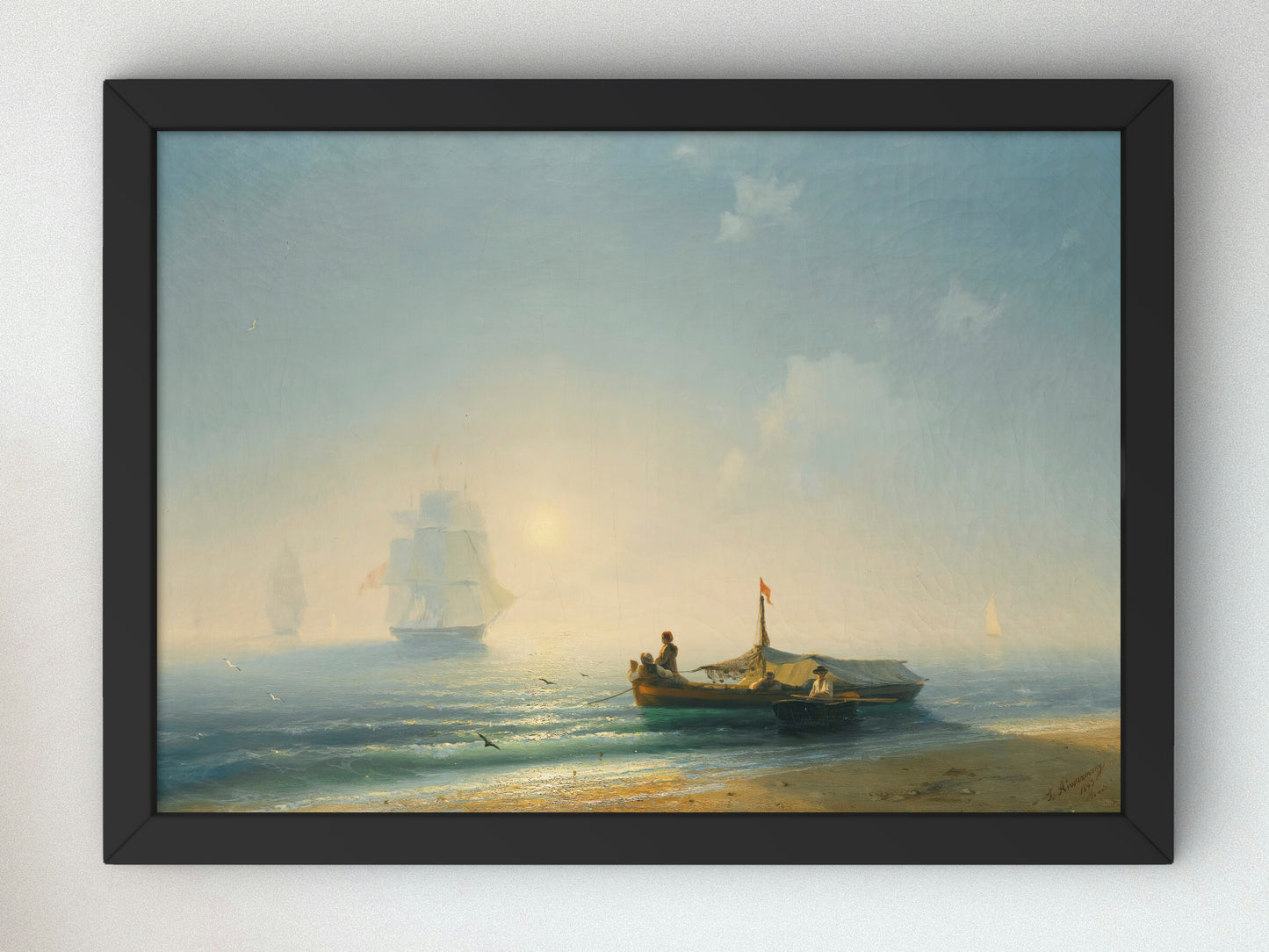 Fishermen at Dawn, Naples by Ivan Konstantinovich Aivazovsky 1843, Wall Art Print, Fine Art Reproduction, Museum Quality Decor, Poster