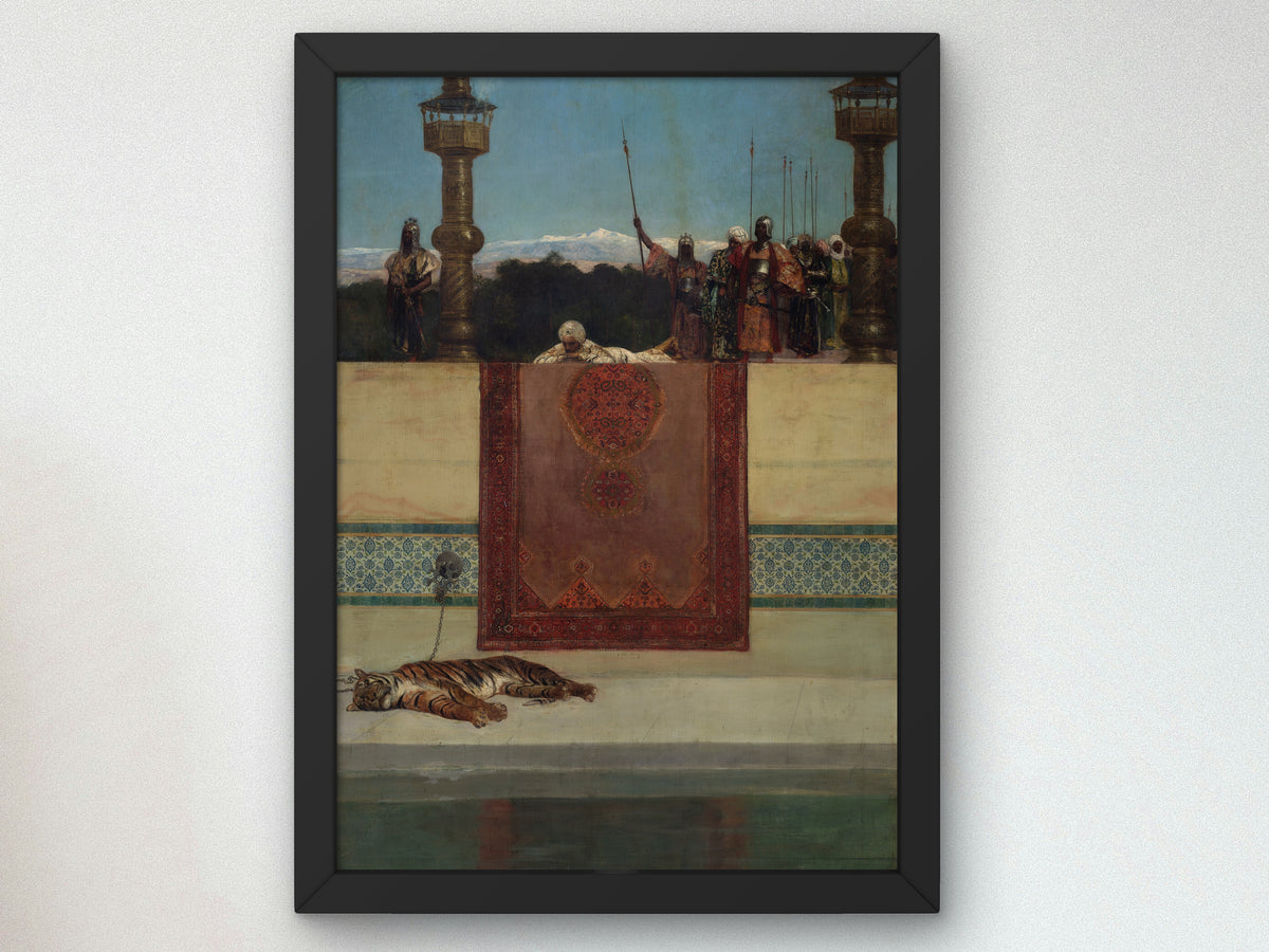 The Sultan's Tiger by Jean Joseph Benjamin Constant, Wall Art Print, Fine Art Reproduction, Museum Quality Decor, Poster