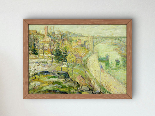 Washington Bridge New York City by Ernest Lawson 1920, Wall Art Print, Fine Art Reproduction, Museum Quality Decor, Poster
