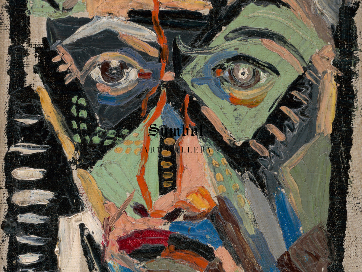Man's Face by Arnold Peter Weisz Kubínčan 1927, Wall Art Print, Fine Art Reproduction, Museum Quality Decor, Poster