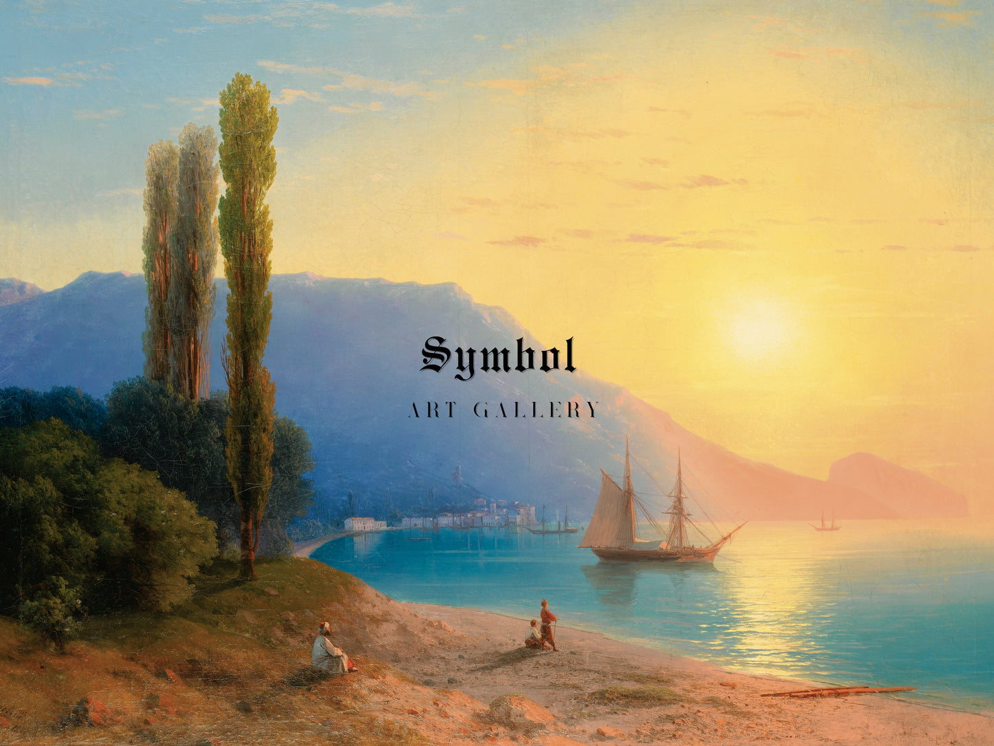 Sunset Over Yalta by Ivan Konstantinovich Aivazovsky 1861, Wall Art Print, Fine Art Reproduction, Museum Quality Decor, Poster
