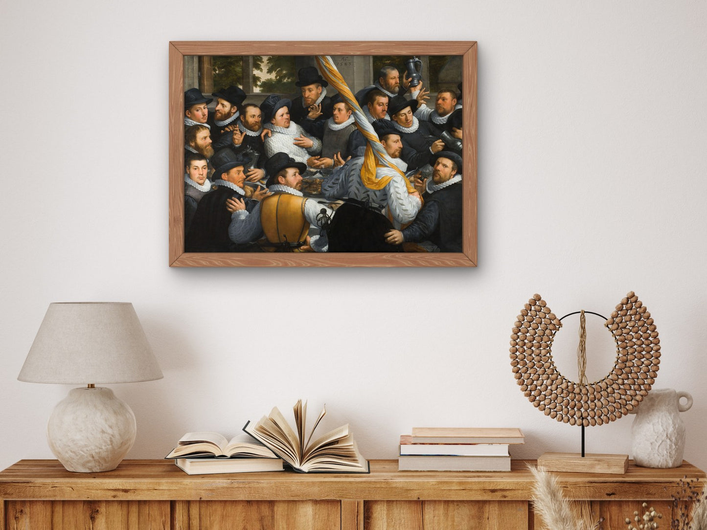 Banquet of Members of the Haarlem Calivermen Civic Guard by Cornelis Cornelisz van Haarlem 1583, Wall Art Print, Fine Art Reproduction