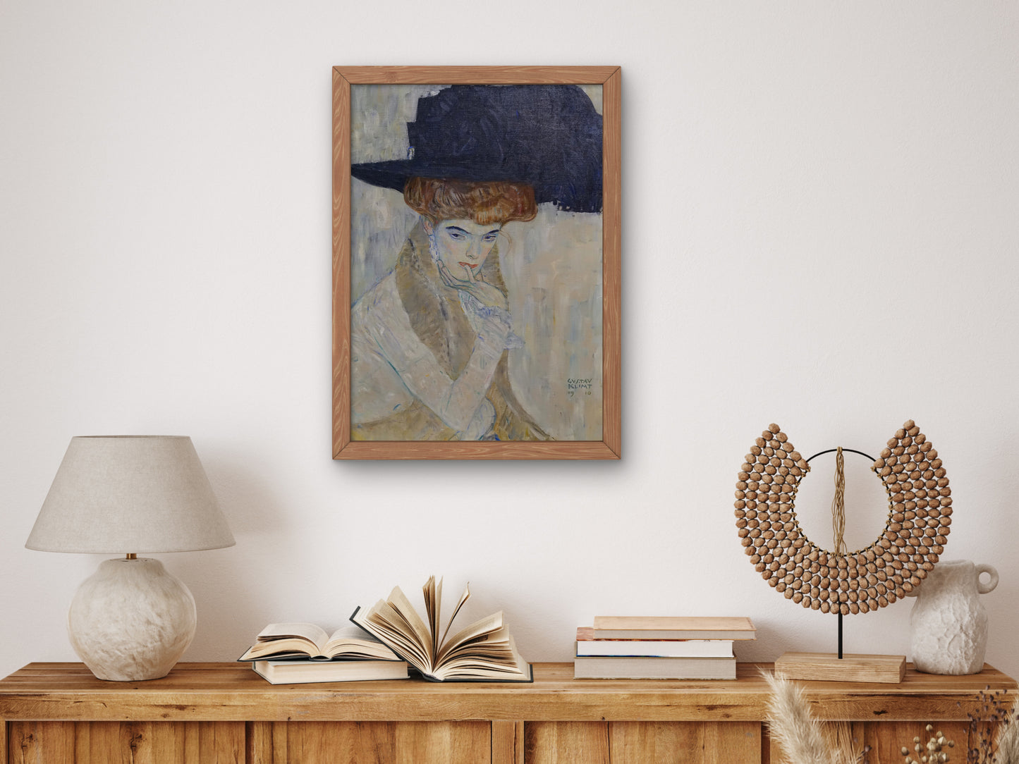 The Black Feathered Hat by Gustav Klimt 1910, Wall Art Print, Fine Art Reproduction, Museum Quality Decor, Poster