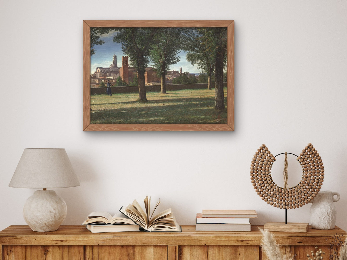 View of Siena by Domenico Pesenti 1872, Wall Art Print, Fine Art Reproduction, Museum Quality Decor, Poster