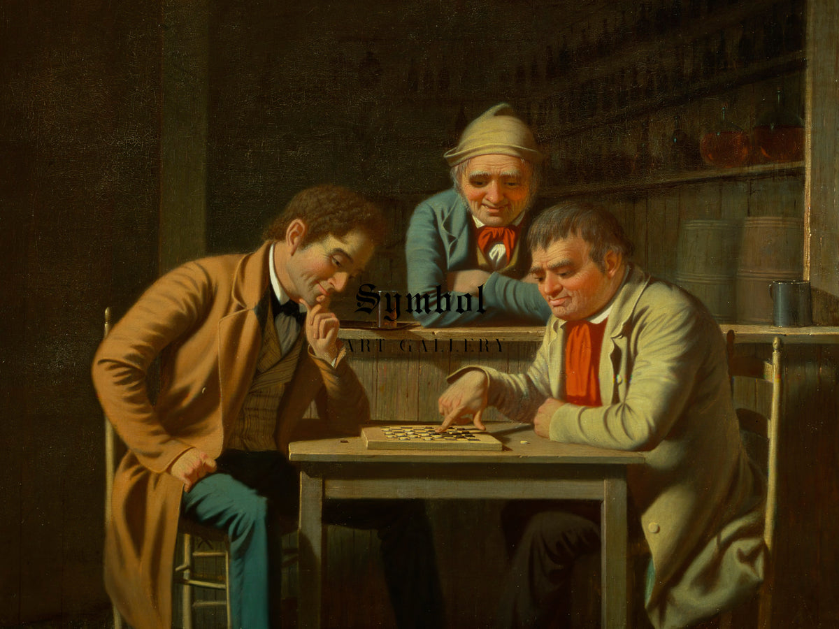 The Checker Players by George Caleb Bingham 1850, Wall Art Print, Fine Art Reproduction, Museum Quality Decor, Poster