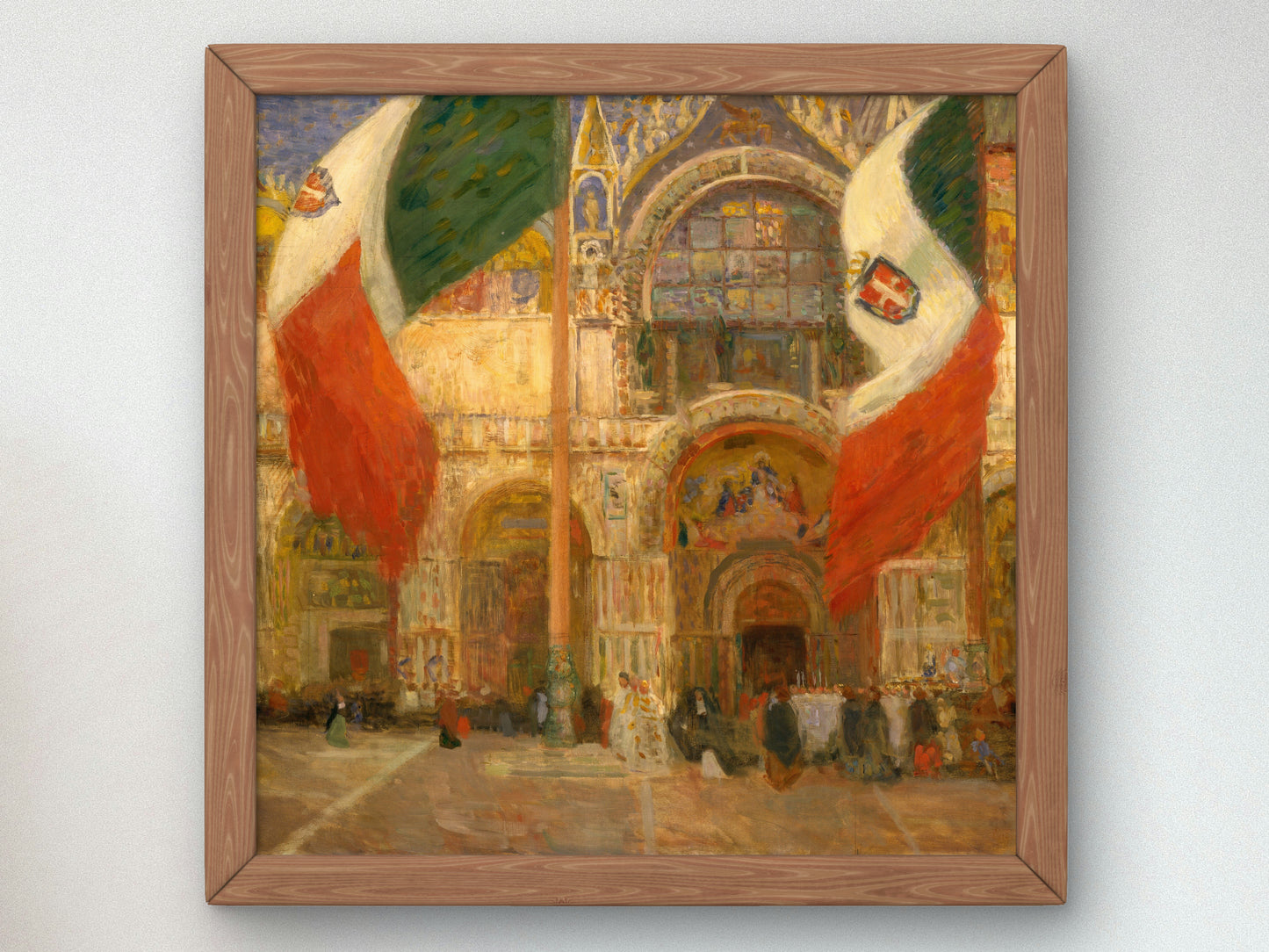 The Flags Saint Mark's Venice Fête Day by Eugène Lawrence Vail 1903, Wall Art Print, Fine Art Reproduction, Museum Quality Decor, Poster