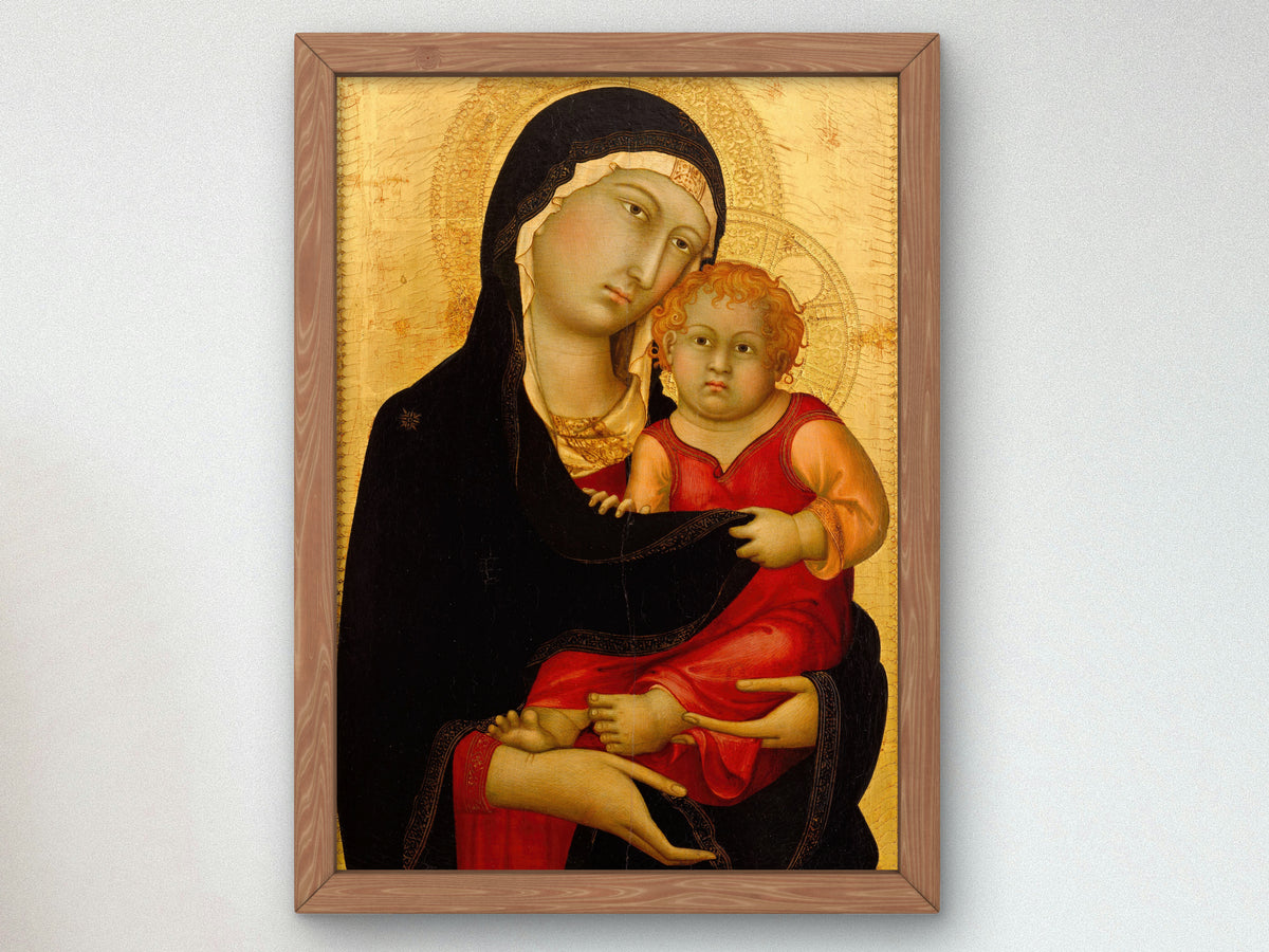 Madonna and Child by Simone Martini 1326, Wall Art Print, Fine Art Reproduction, Museum Quality Decor, Poster