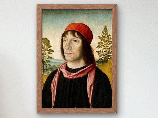 Portrait of a Man by Fra Bartolomeo 1497, Wall Art Print, Fine Art Reproduction, Museum Quality Decor, Poster