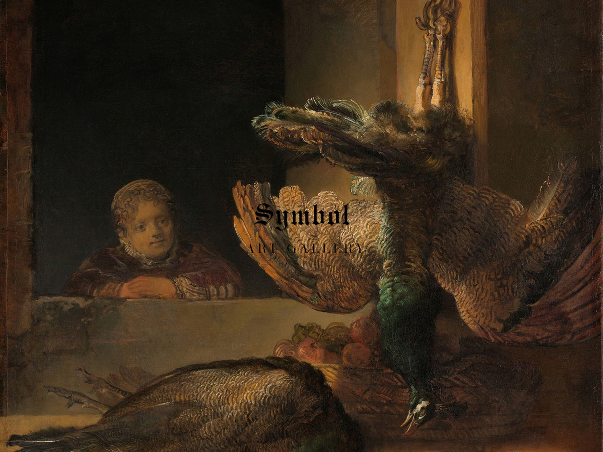 Still Life with Peacocks by Rembrandt van Rijn 1639, Wall Art Print, Fine Art Reproduction, Museum Quality Decor, Poster