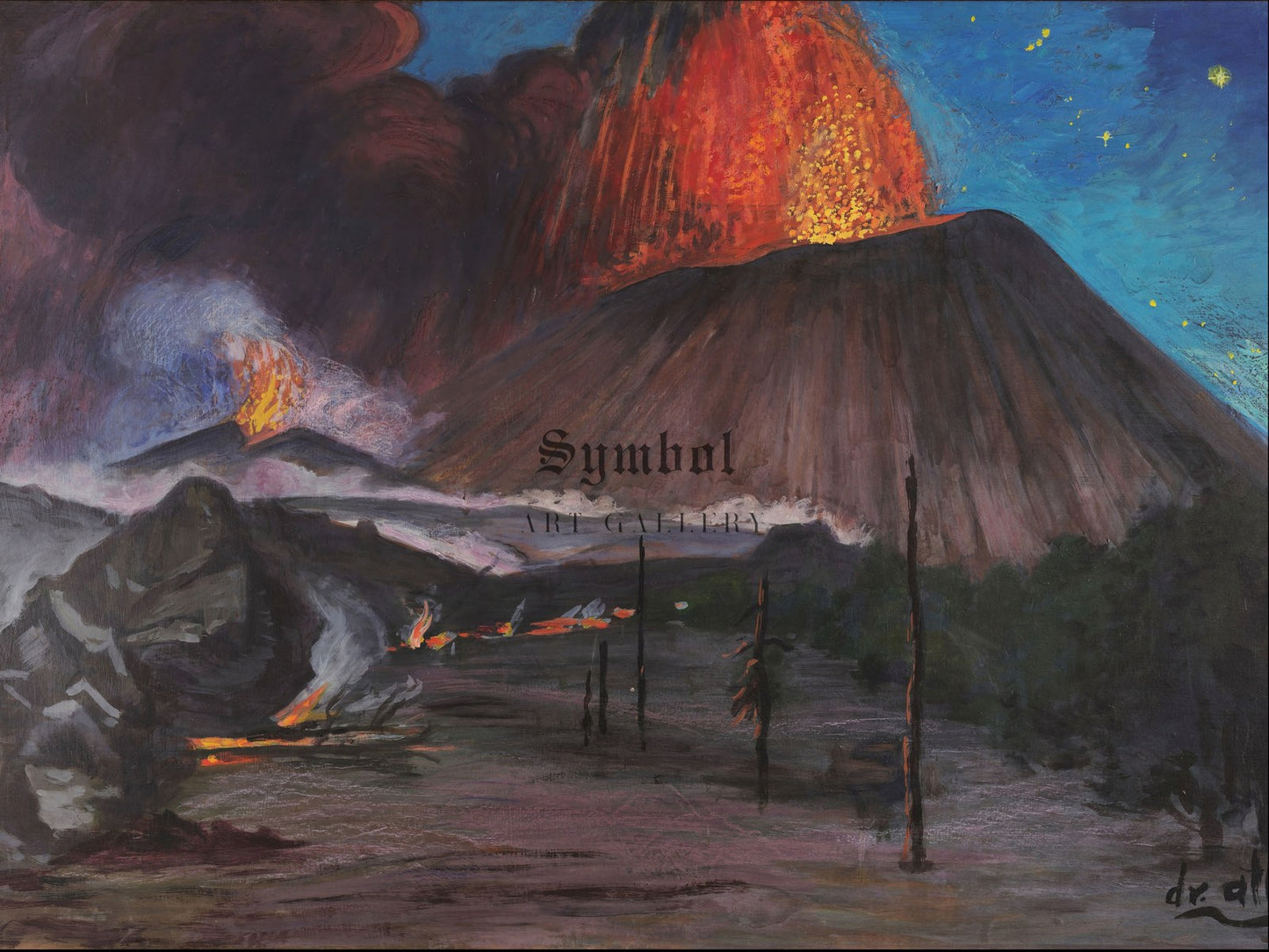 Climatic Eruption by Dr. Atl 1960, Wall Art Print, Fine Art Reproduction, Museum Quality Decor, Poster
