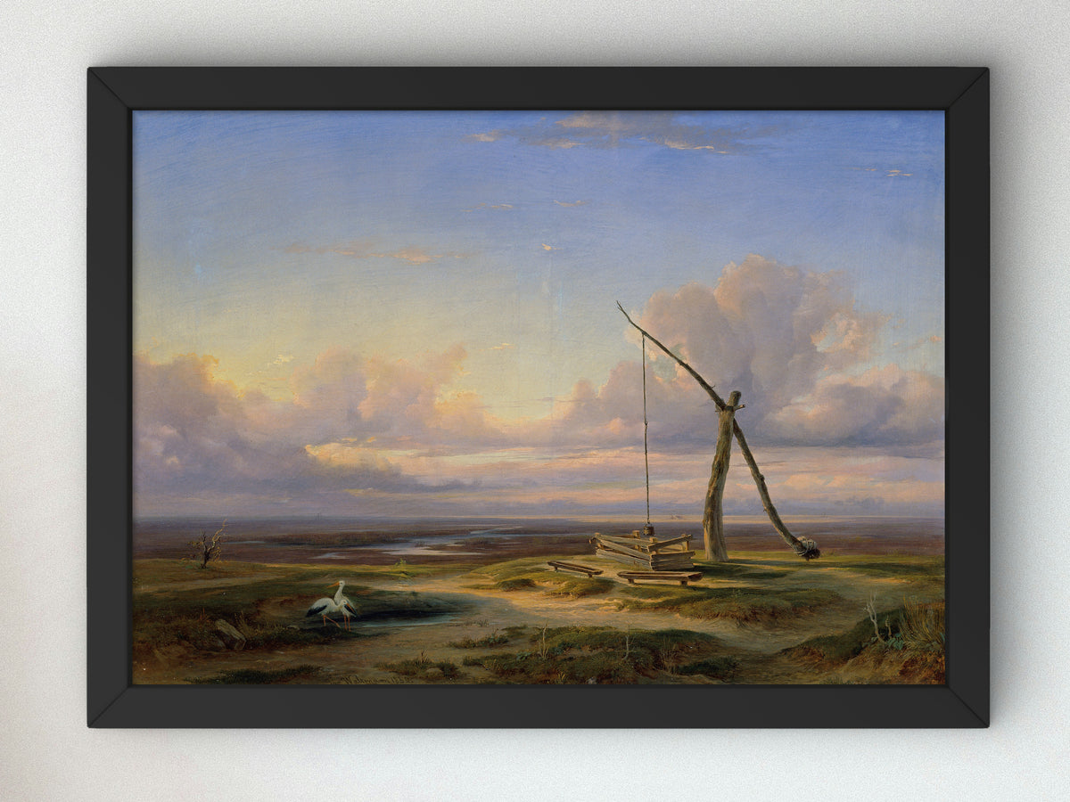 Puszta in Hungary by Jakob Waltmann 1850, Wall Art Print, Fine Art Reproduction, Museum Quality Decor, Poster