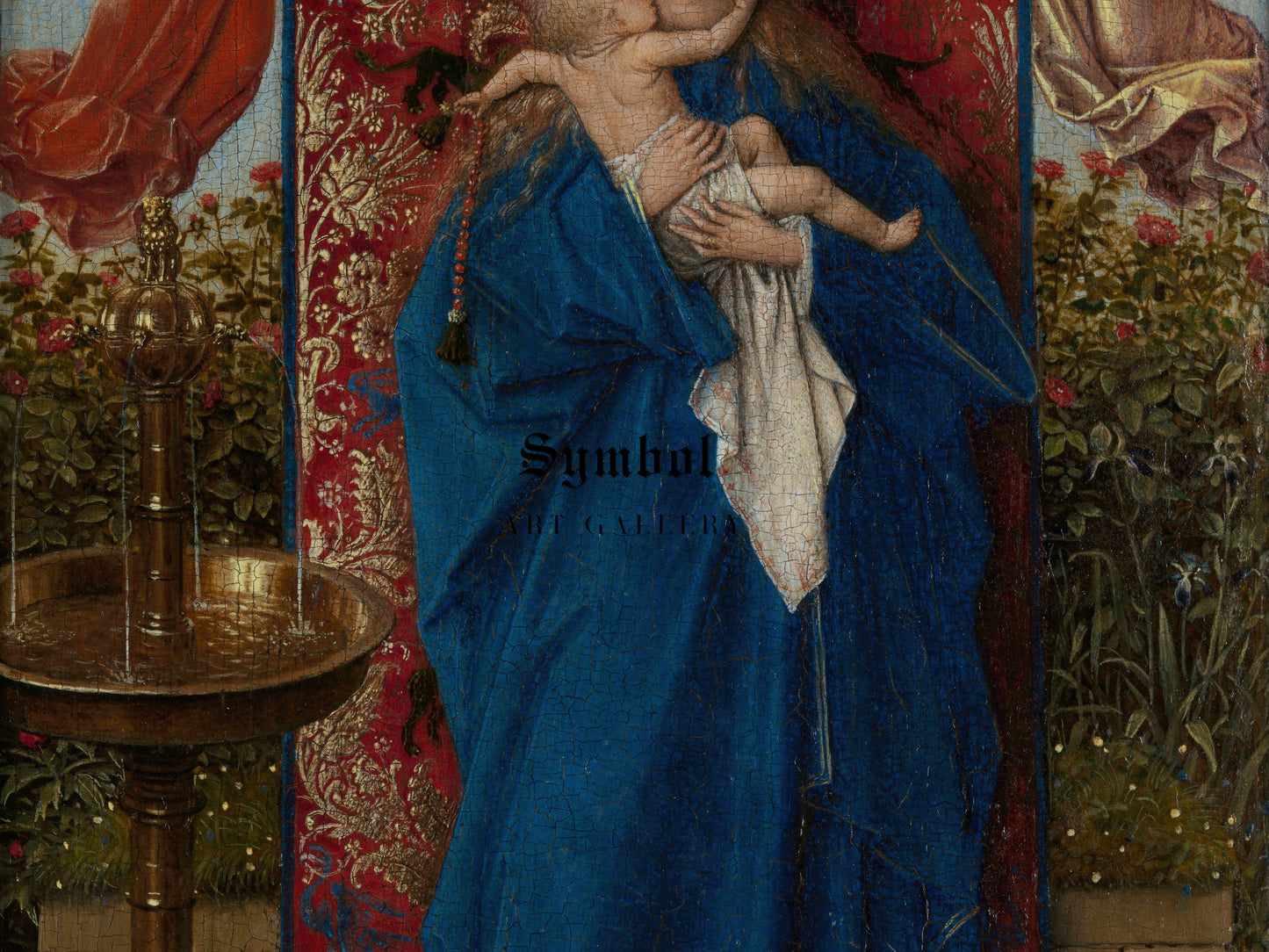 Madonna at the Fountain by Jan van Eyck 1439, Wall Art Print, Fine Art Reproduction, Museum Quality Decor, Poster