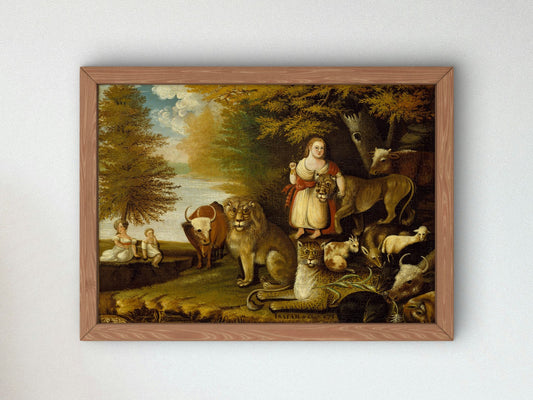 Peaceable Kingdom by Edward Hicks 1830, Wall Art Print, Fine Art Reproduction, Museum Quality Decor, Poster