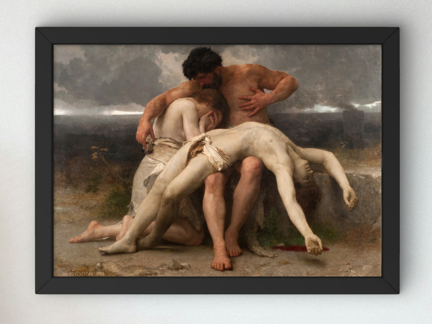 The First Mourning by William Bouguereau 1888, Wall Art Print, Fine Art Reproduction, Museum Quality Decor, Poster