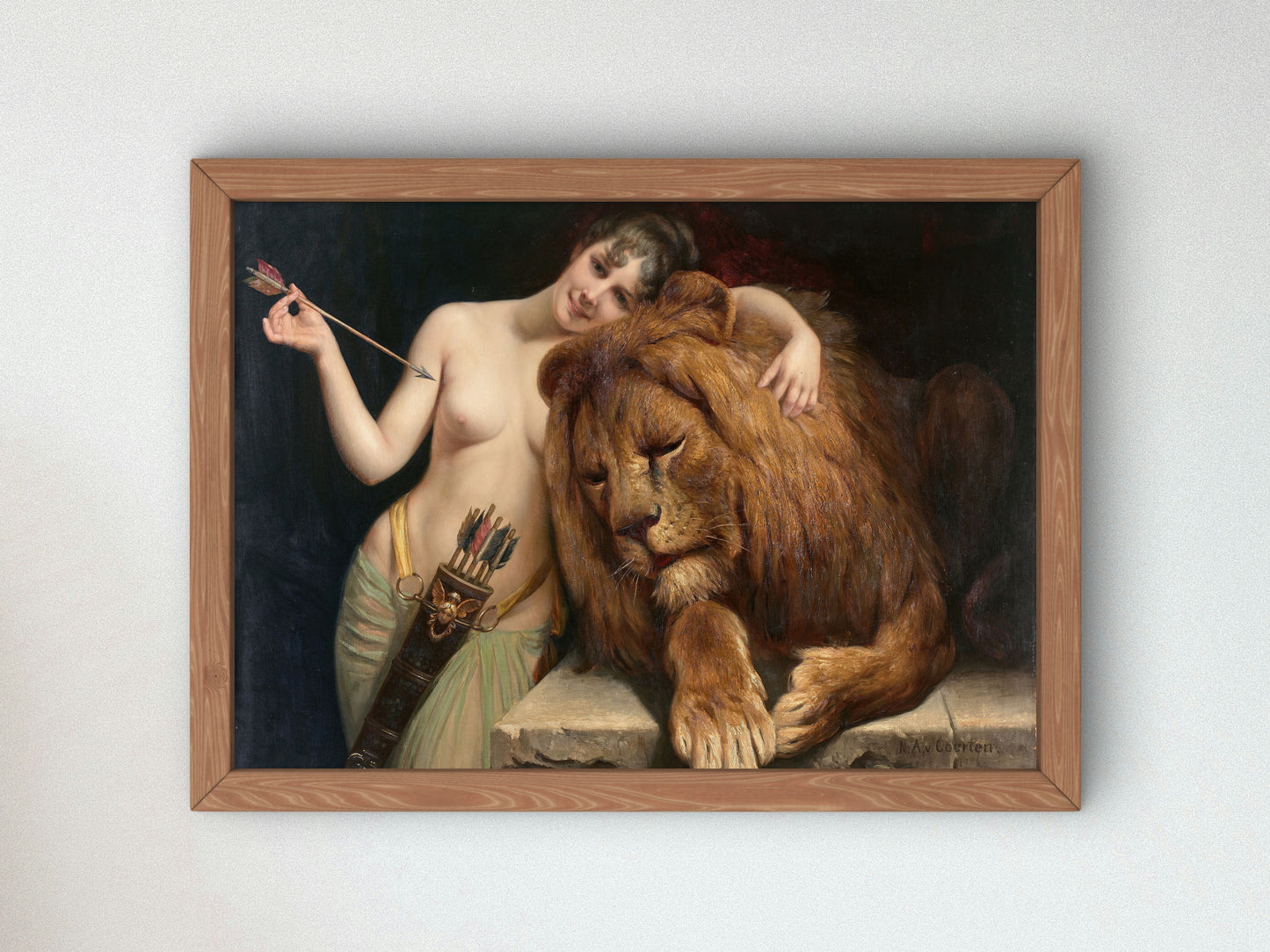 Diana and the Lion by Angelo von Courten, Wall Art Print, Fine Art Reproduction, Museum Quality Decor, Poster