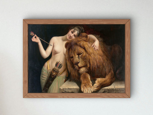 Diana and the Lion by Angelo von Courten, Wall Art Print, Fine Art Reproduction, Museum Quality Decor, Poster