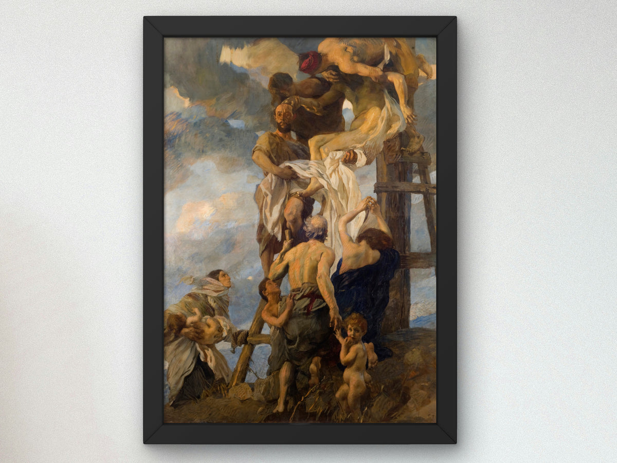 Descent from the Cross by Ettore Tito 1911, Wall Art Print, Fine Art Reproduction, Museum Quality Decor, Poster