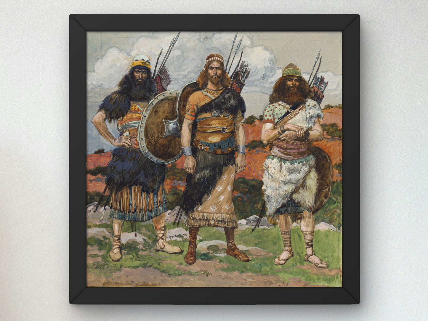 Three of David's Captains by James Tissot 1896, Wall Art Print, Fine Art Reproduction, Museum Quality Decor, Poster