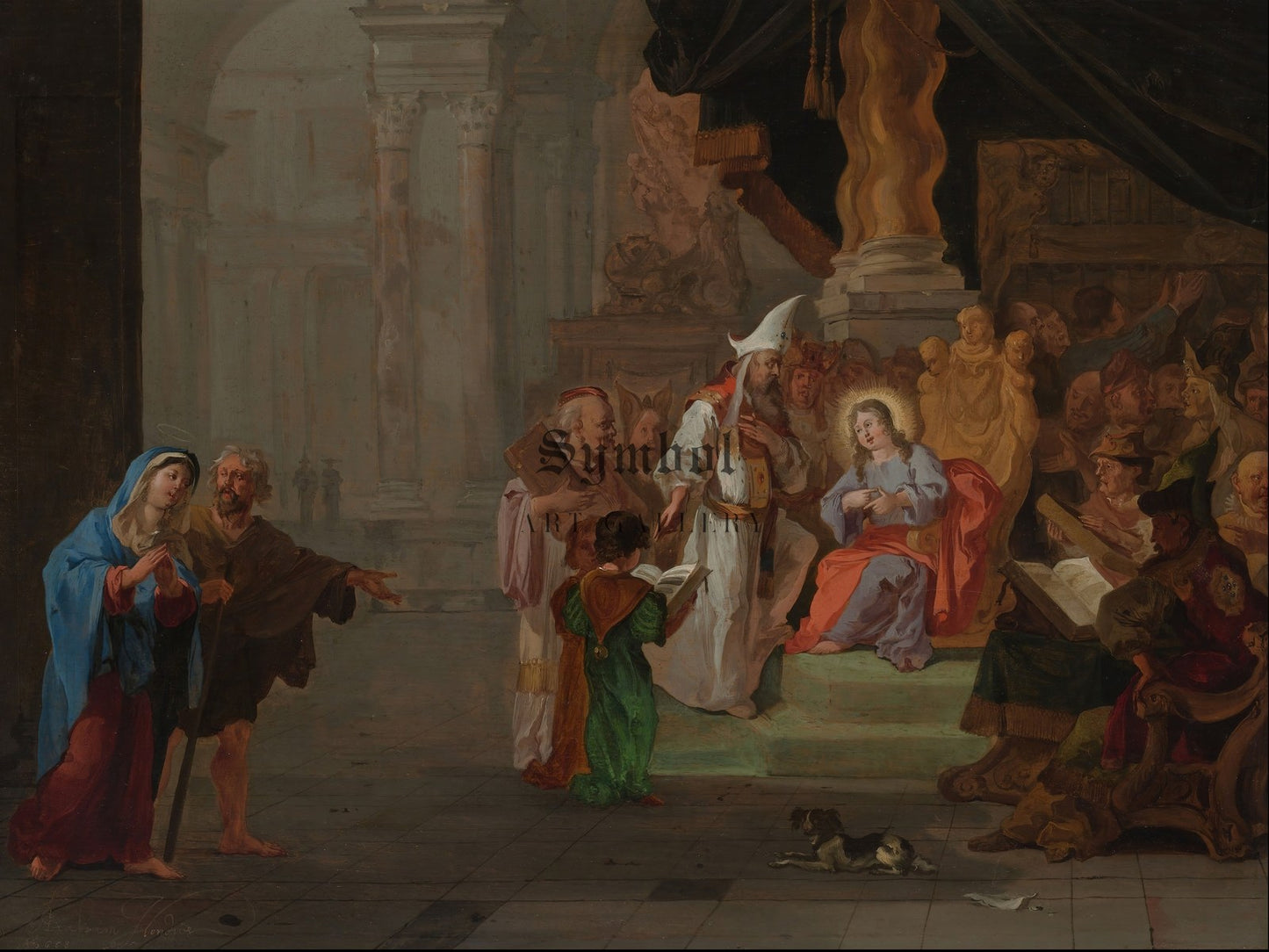 Christ among the Doctors by Abraham Hondius 1668, Wall Art Print, Fine Art Reproduction, Museum Quality Decor, Poster