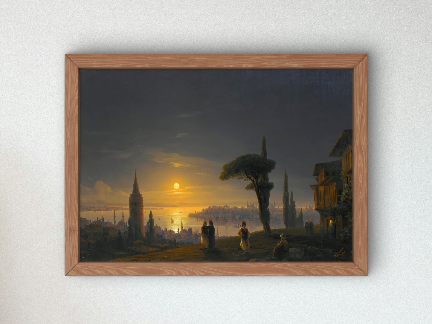 The Galata Tower By Moonlight by Ivan Aivazovsky 1845, Wall Art Print, Fine Art Reproduction, Museum Quality Decor, Poster