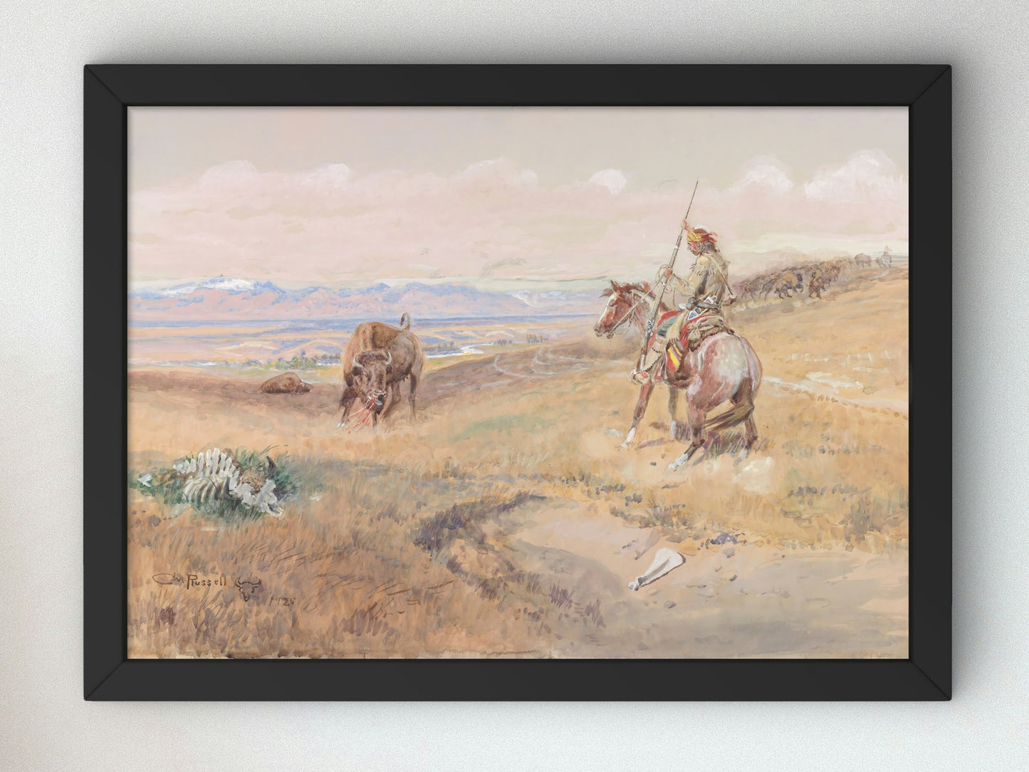 Flintlock Days When Guns Were Slow by Charles Marion Russell 1925, Wall Art Print, Fine Art Reproduction, Museum Quality Decor, Poster