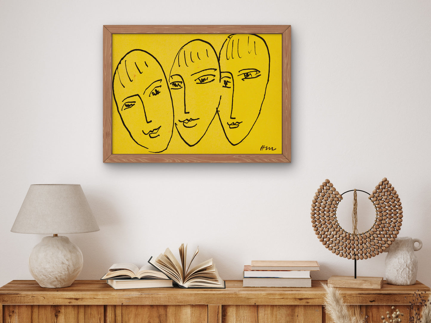 Trois visages by Henri Matisse 1951, Wall Art Print, Fine Art Reproduction, Museum Quality Decor, Poster