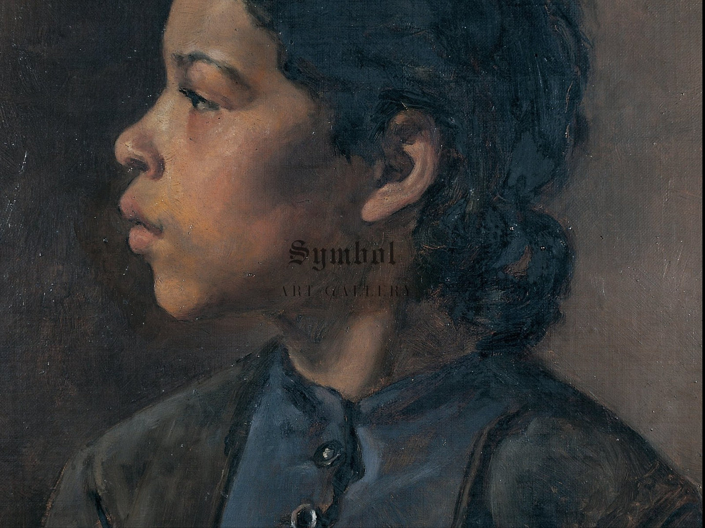 Head of a Girl by Elizabeth Nourse 1882, Wall Art Print, Fine Art Reproduction, Museum Quality Decor, Poster