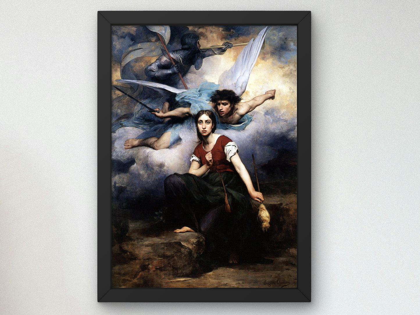 Jeanne d'Arc écoutant ses voix by Eugène Thirion 1876, Wall Art Print, Fine Art Reproduction, Museum Quality Decor, Poster