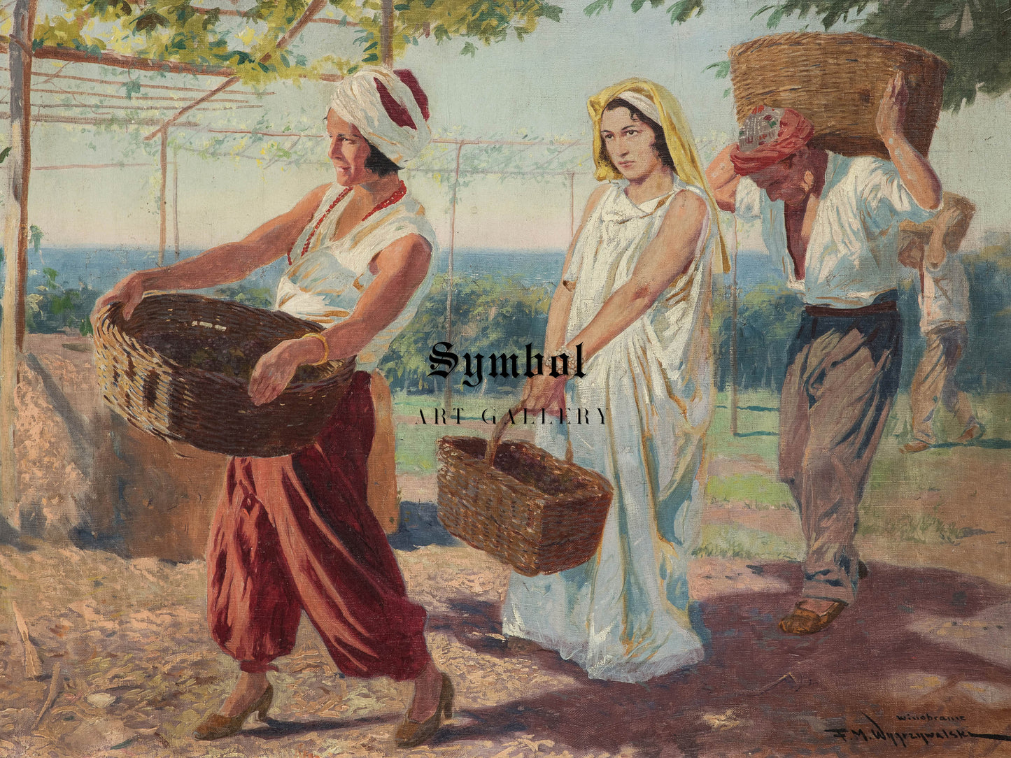 Grape Harvest by Feliks Michał Wygrzywalski, Wall Art Print, Fine Art Reproduction, Museum Quality Decor, Poster