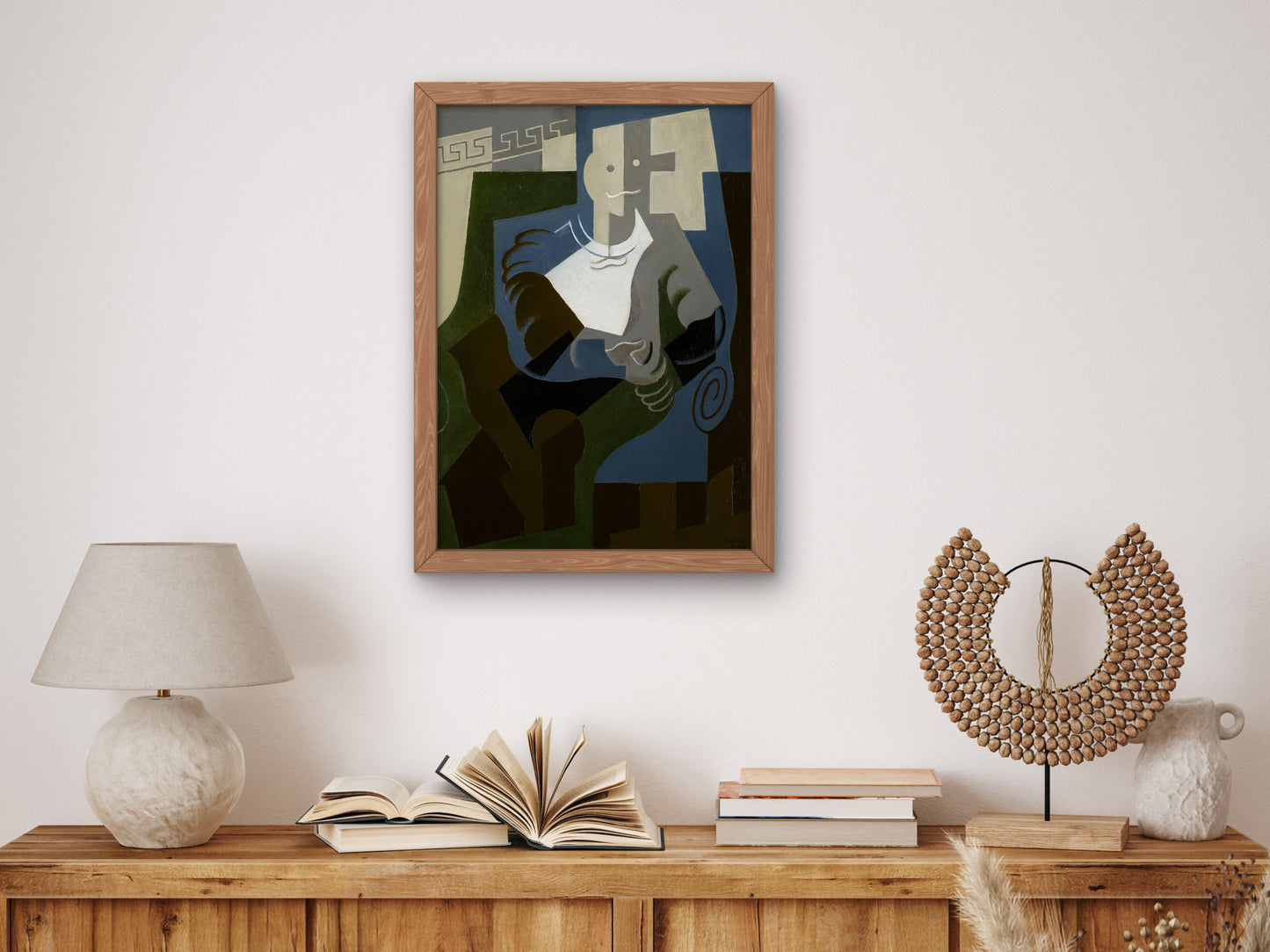 Seated Harlequin by Juan Gris 1920, Wall Art Print, Fine Art Reproduction, Museum Quality Decor, Poster