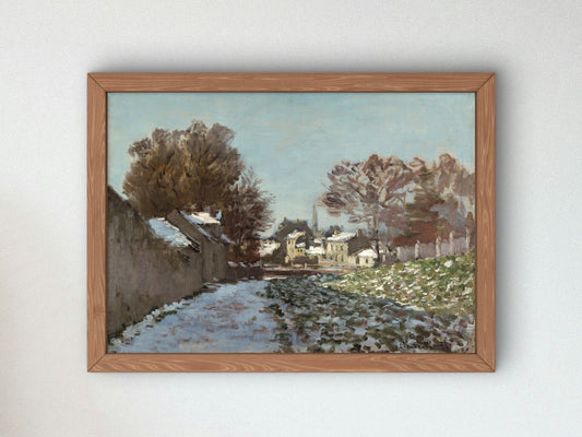 Snow at Argenteuil by Claude Monet 1874, Wall Art Print, Fine Art Reproduction, Museum Quality Decor, Poster