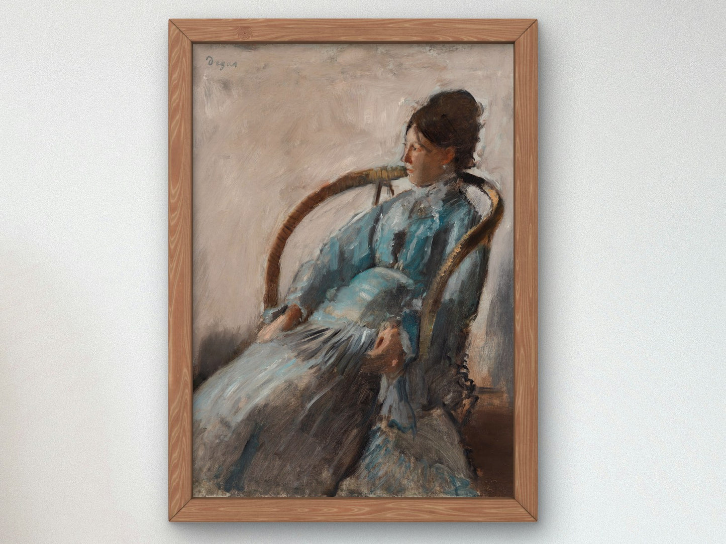 Madame de Nittis by Edgar Degas 1872, Wall Art Print, Fine Art Reproduction, Museum Quality Decor, Poster