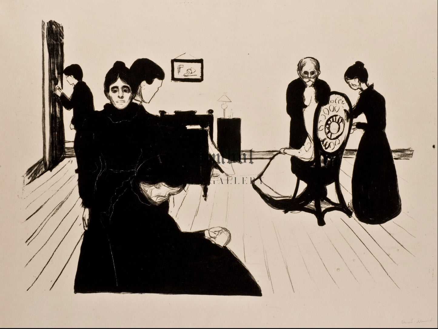 Sterbezimmer by Edvard Munch 1896, Wall Art Print, Fine Art Reproduction, Museum Quality Decor, Poster