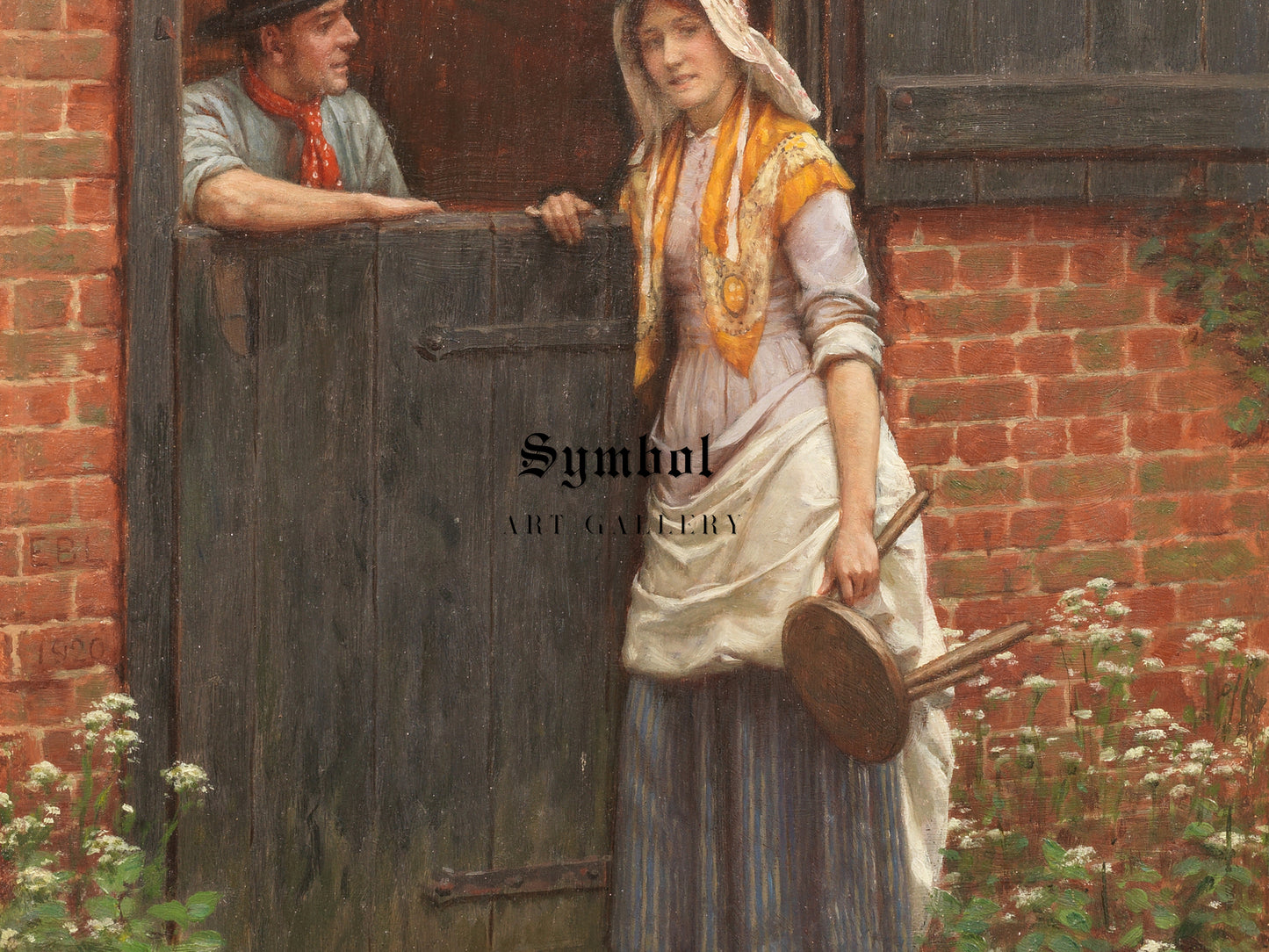 An Oft Told Tale by Edmund Blair Leighton 1920, Wall Art Print, Fine Art Reproduction, Museum Quality Decor, Poster