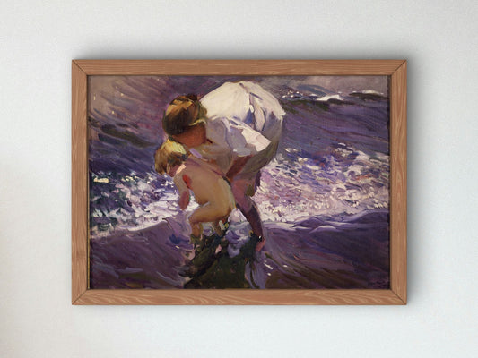 Bath in the Beach by Joaquín Sorolla 1908, Wall Art Print, Fine Art Reproduction, Museum Quality Decor, Poster
