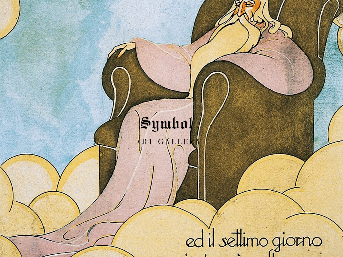 The Eternal Father Sitting on an Armchair by Golia 1926, Wall Art Print, Fine Art Reproduction, Museum Quality Decor, Poster