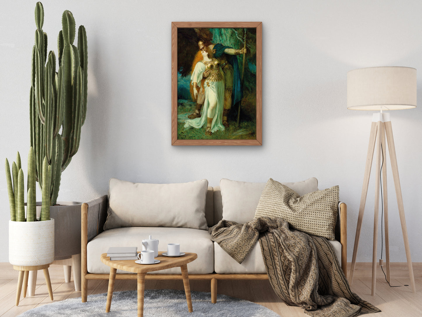 Wotan's Farewell to Brunhilde by Ferdinand Leeke, Wall Art Print, Fine Art Reproduction, Museum Quality Decor, Poster