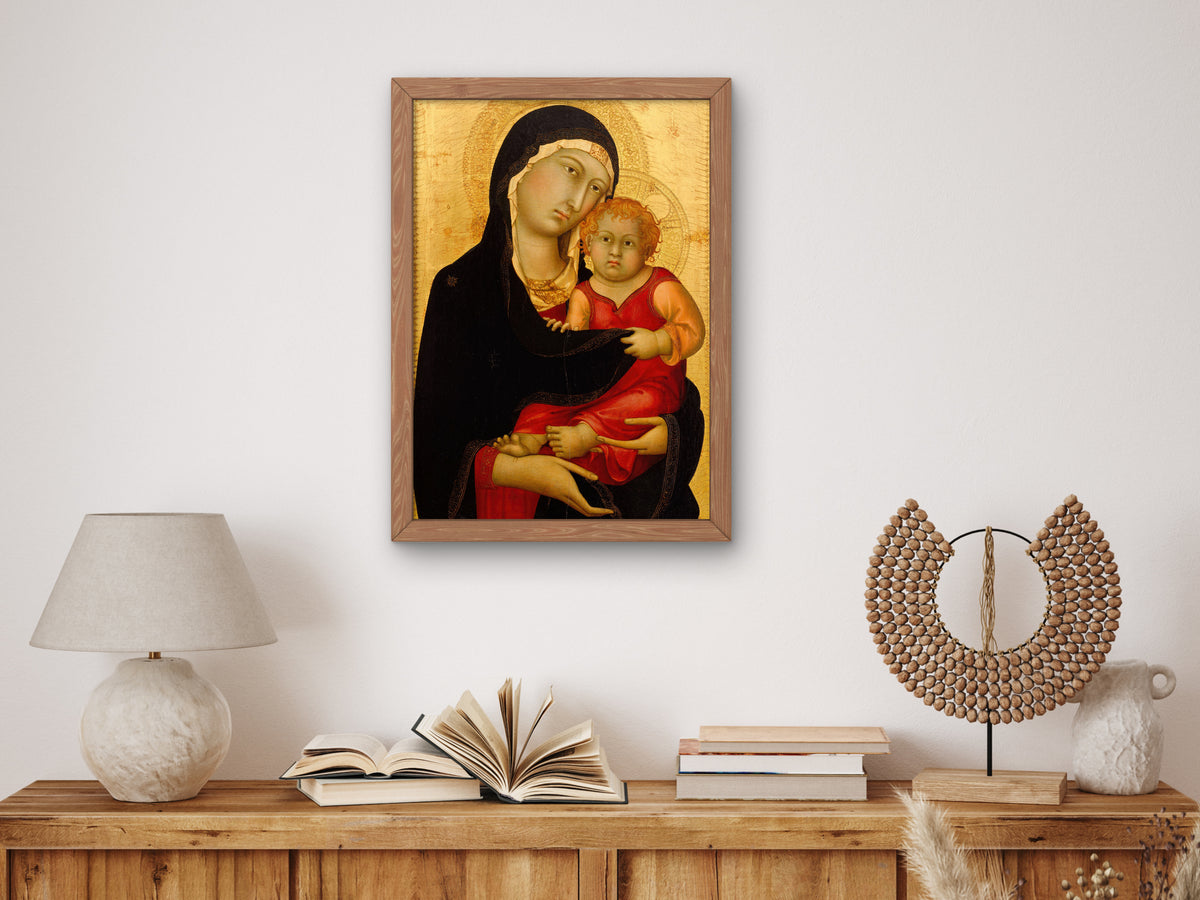 Madonna and Child by Simone Martini 1326, Wall Art Print, Fine Art Reproduction, Museum Quality Decor, Poster