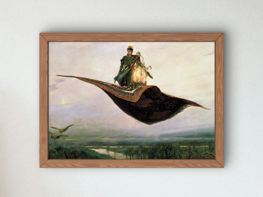 The Flying Carpet by Viktor Mikhailovich Vasnetsov 1880, Wall Art Print, Fine Art Reproduction, Museum Quality Decor, Poster