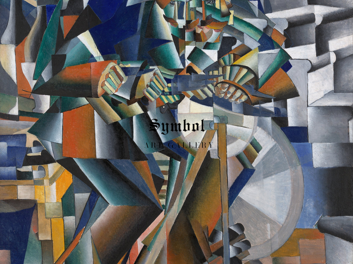 The Knife Grinder, Principle of Glittering by Kazimir Malevich 1912, Wall Art Print, Fine Art Reproduction, Museum Quality Decor, Poster