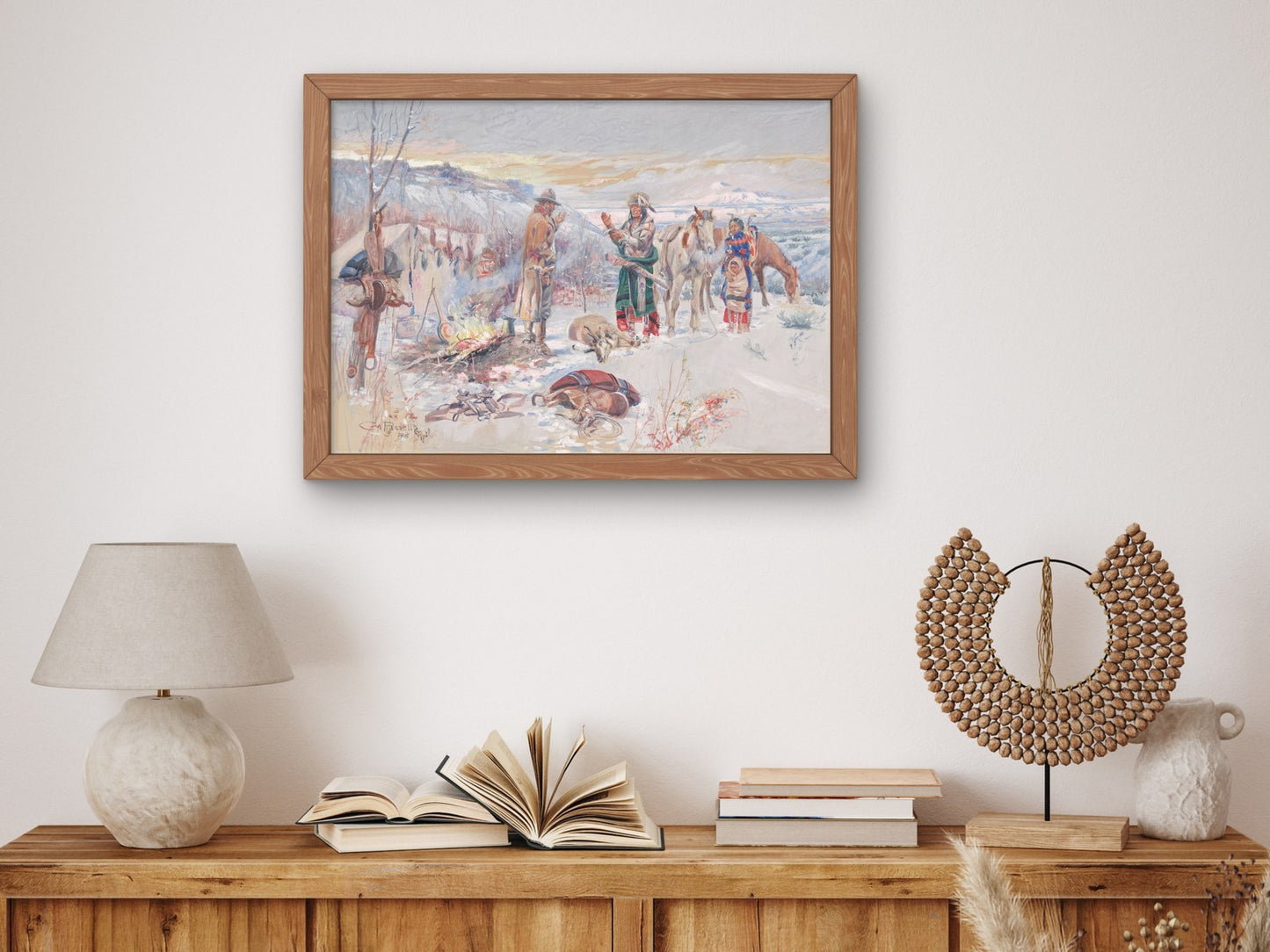 The Wolfer's Camp by Charles Marion Russell 1906, Wall Art Print, Fine Art Reproduction, Museum Quality Decor, Poster