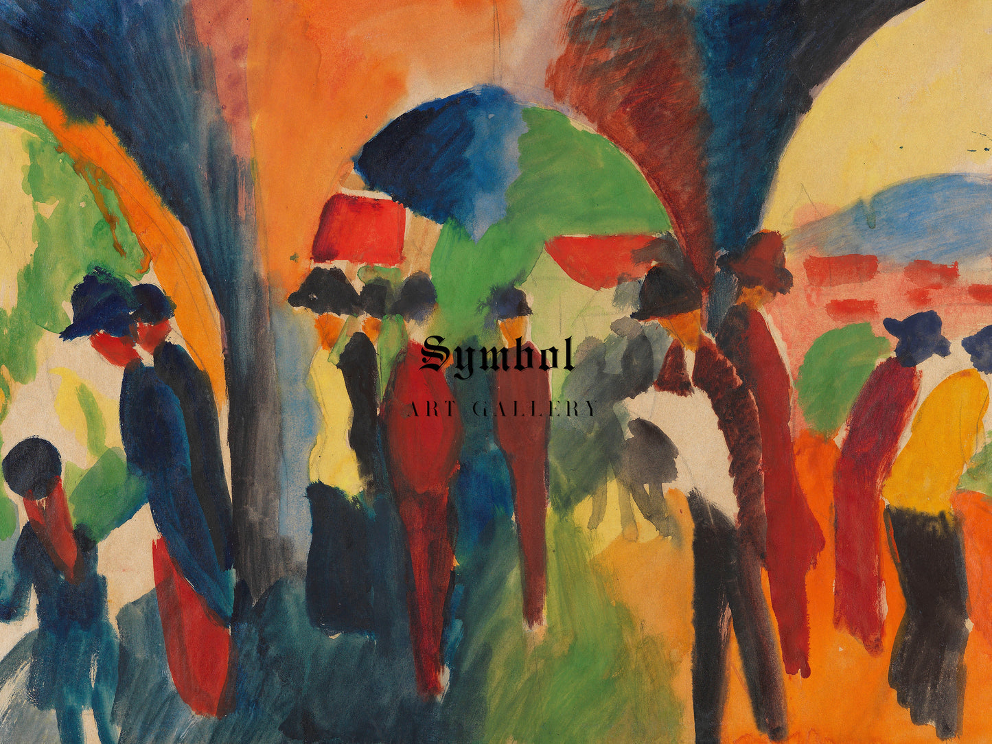 Under the Arbours of Thun by August Macke 1913, Wall Art Print, Fine Art Reproduction, Museum Quality Decor, Poster