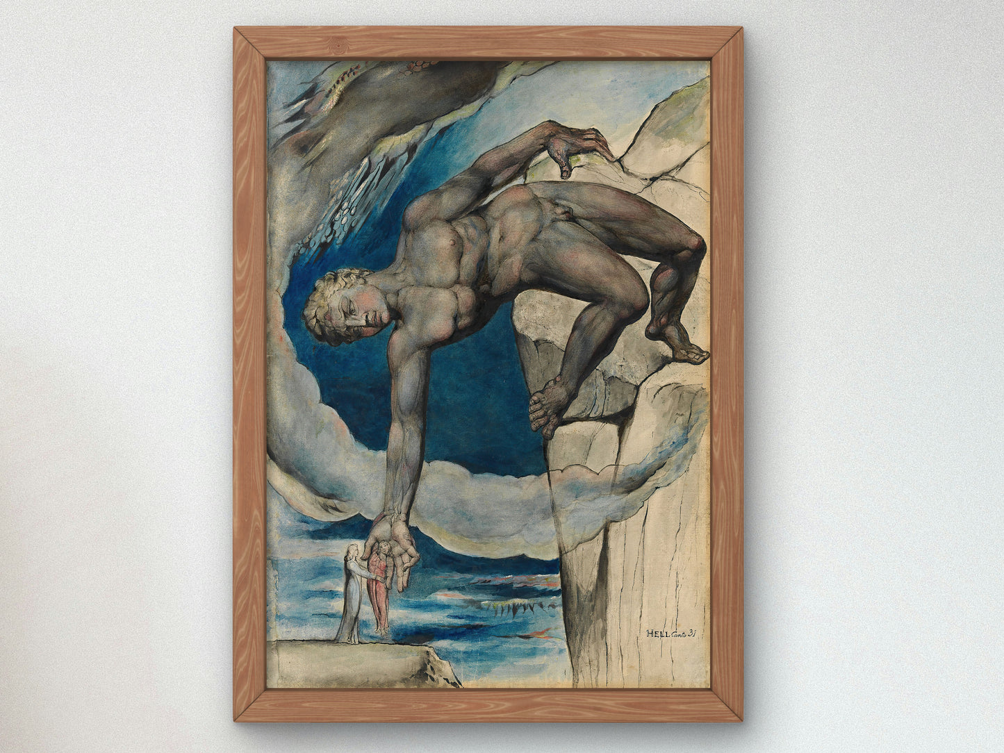 Antaeus setting down Dante and Virgil in the Last Circle of Hell by William Blake 1824, Wall Art Print, Fine Art Reproduction