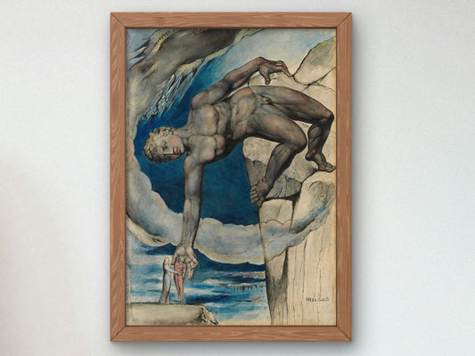 Antaeus setting down Dante and Virgil in the Last Circle of Hell by William Blake 1824, Wall Art Print, Fine Art Reproduction