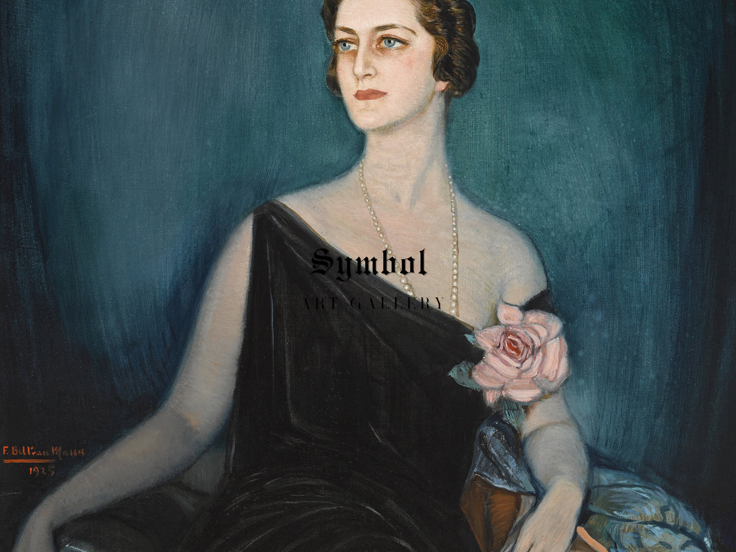 A Portrait of May Fleishhacker by Federico Beltrán Massés 1925, Wall Art Print, Fine Art Reproduction, Museum Quality Decor, Poster