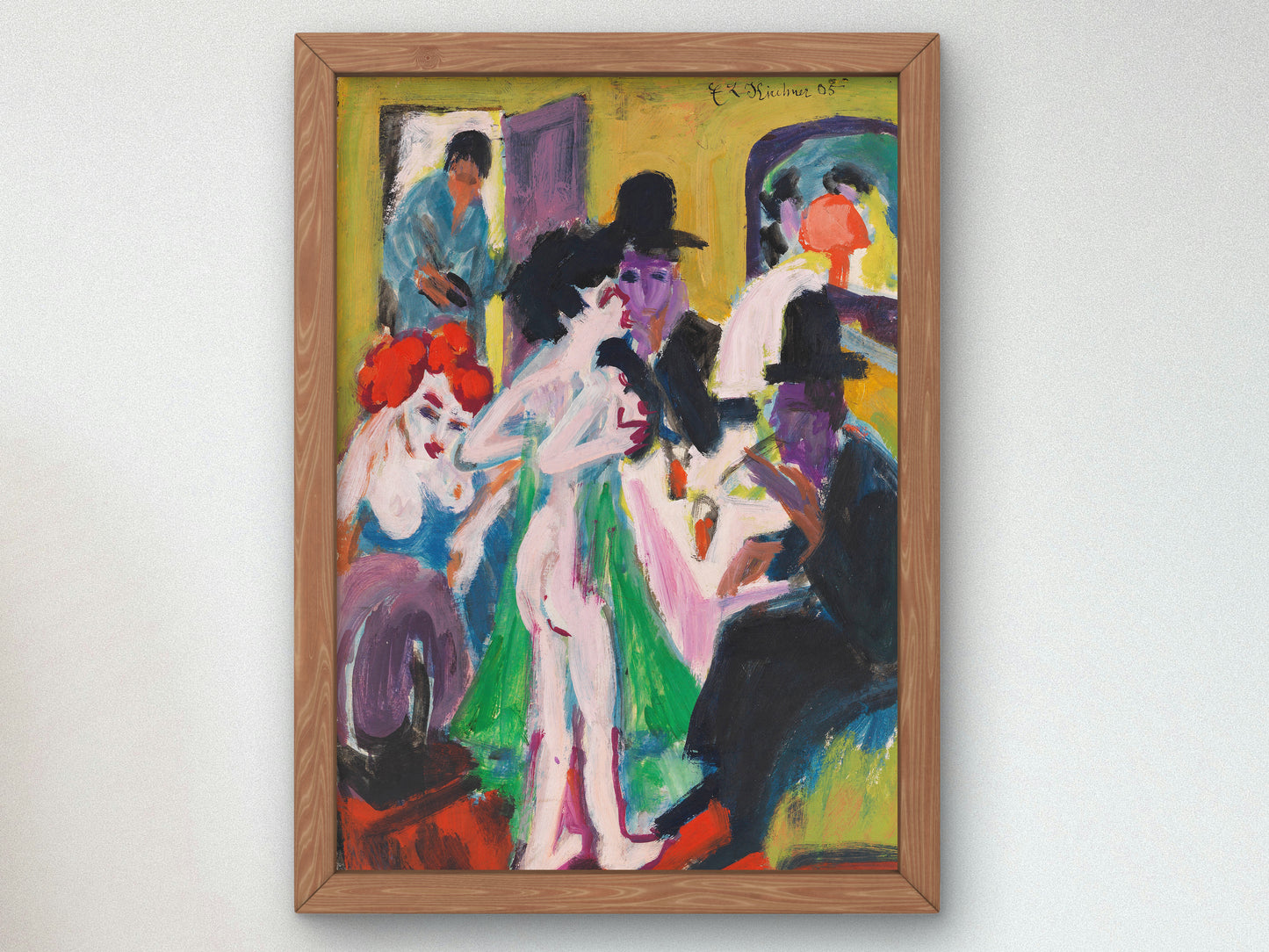 In the Brothel by Ernst Ludwig Kirchner 1913, Wall Art Print, Fine Art Reproduction, Museum Quality Decor, Poster
