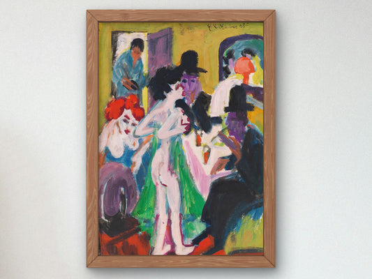 In the Brothel by Ernst Ludwig Kirchner 1913, Wall Art Print, Fine Art Reproduction, Museum Quality Decor, Poster
