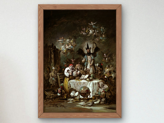 The Avarice by Eugenio Lucas Velázquez 1852, Wall Art Print, Fine Art Reproduction, Museum Quality Decor, Poster