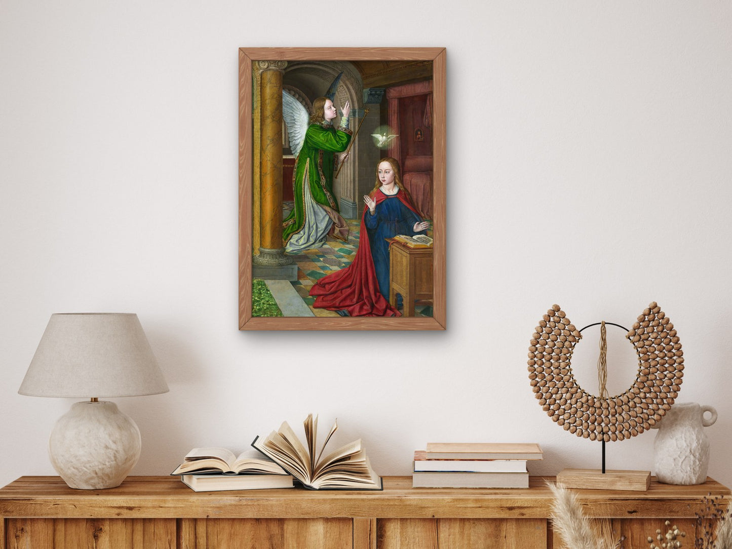 The Annunciation by Jean Hey, called the Master of Moulins 1490, Wall Art Print, Fine Art Reproduction, Museum Quality Decor, Poster